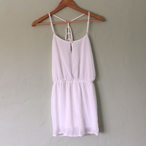 White Romper with Strappy Back Detail